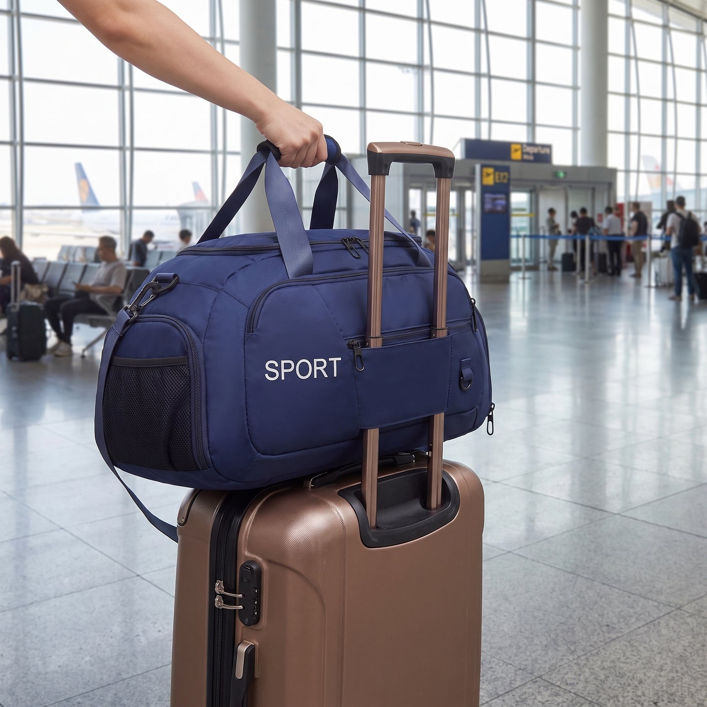 Gym Bag Travel Duffel Shoe Compartment Sports - Image 10