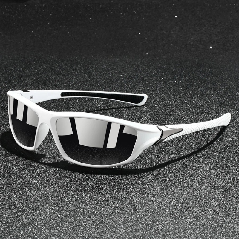 Sporty Polarized Sunglasses | Dark Frames With Mirrored Lenses - Image 7