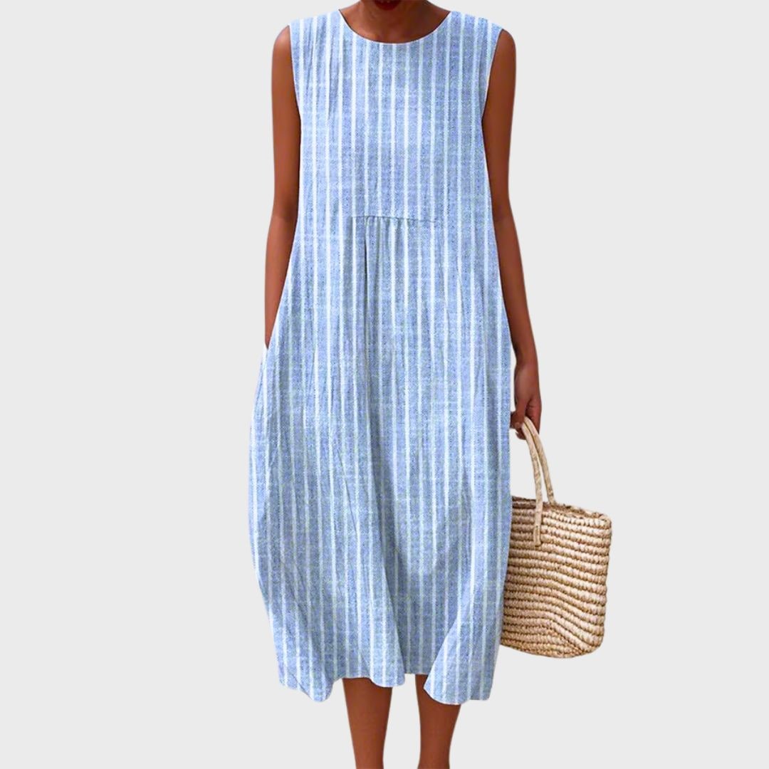 Summer Dress Casual Midi Cotton Dress Floral Print Womens Cotton Dress - Image 5