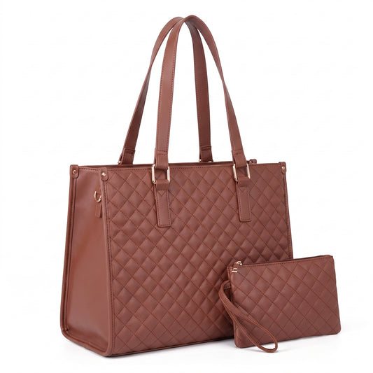 Lunch Bag Tote for Work Quilted Insulated Laptop - angle