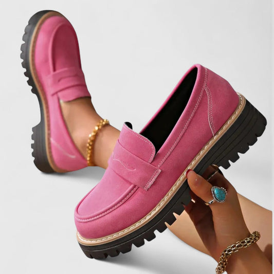 Women's Lug Sole Loafers Slip-On with Penny Strap | Casual Footwear - Image 2
