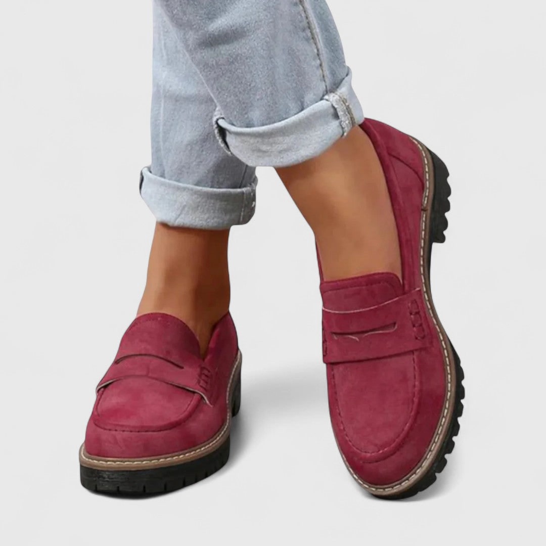 Women's Lug Sole Loafers Slip-On with Penny Strap | Casual Footwear - Image 6