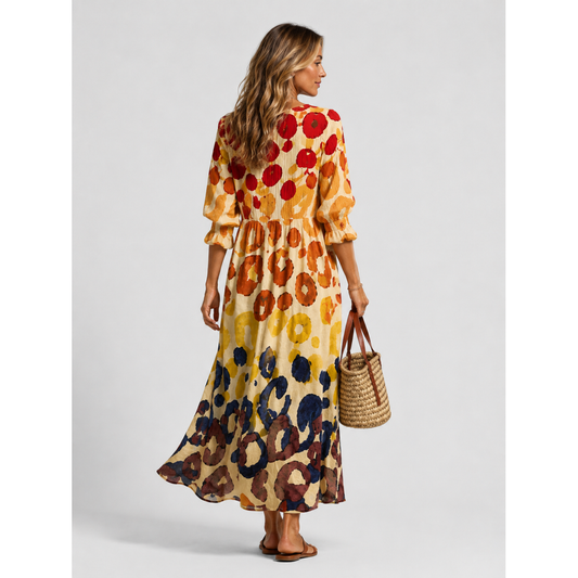 Women's Printed Maxi Dress | Button Front Shirt Dress - Image 2