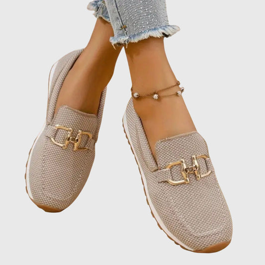 Women's Round Toe Slip-On Loafers with Buckle
