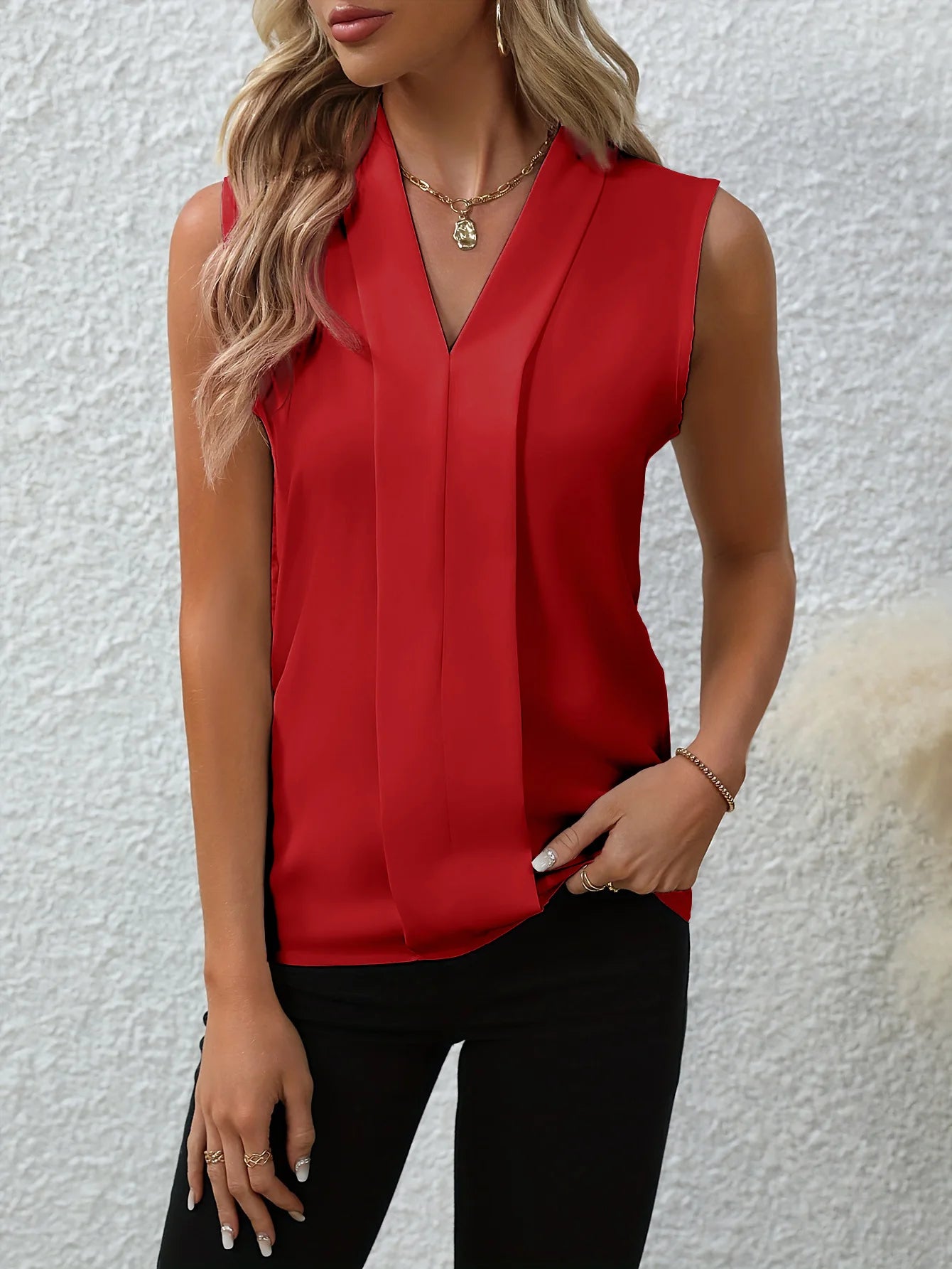 2025 Solid Casual Loose Sleeveless Blouses For Women Fashion Summer Women Oversized Shirts And Blouses Elegant Youth Female Tops 12