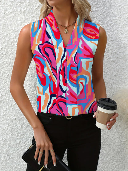 2025 Solid Casual Loose Sleeveless Blouses For Women Fashion Summer Women Oversized Shirts And Blouses Elegant Youth Female Tops 8