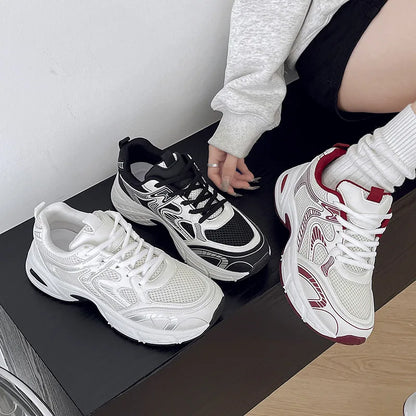 2025 Summer New Women's Dad Sneakers - Breathable Mesh Small-Design Casual All-Match Sports Shoes 0