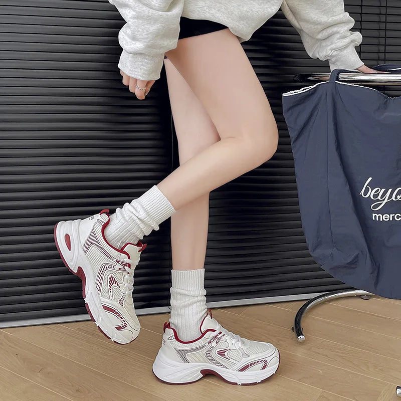 2025 Summer New Women's Dad Sneakers - Breathable Mesh Small-Design Casual All-Match Sports Shoes 2