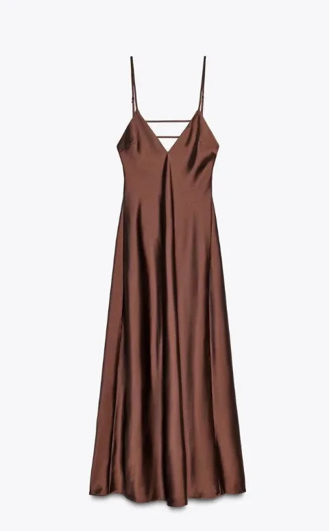 Amalfi Backless Maxi Dress – Elegant Satin Evening Gown for Formal Events 6