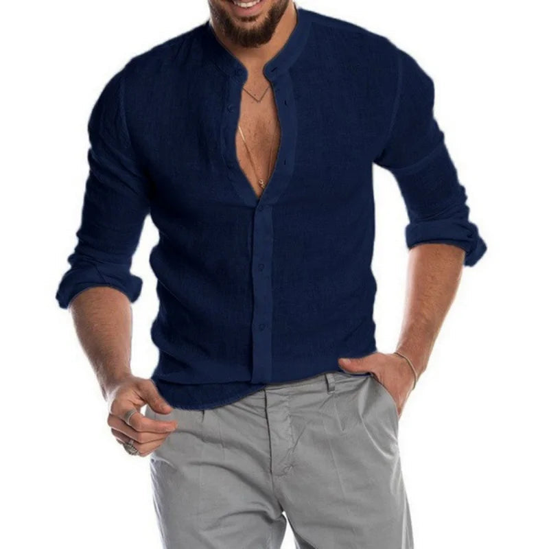Amalfi Linen Shirt – Breathable Long Sleeve Casual Summer Essential 2