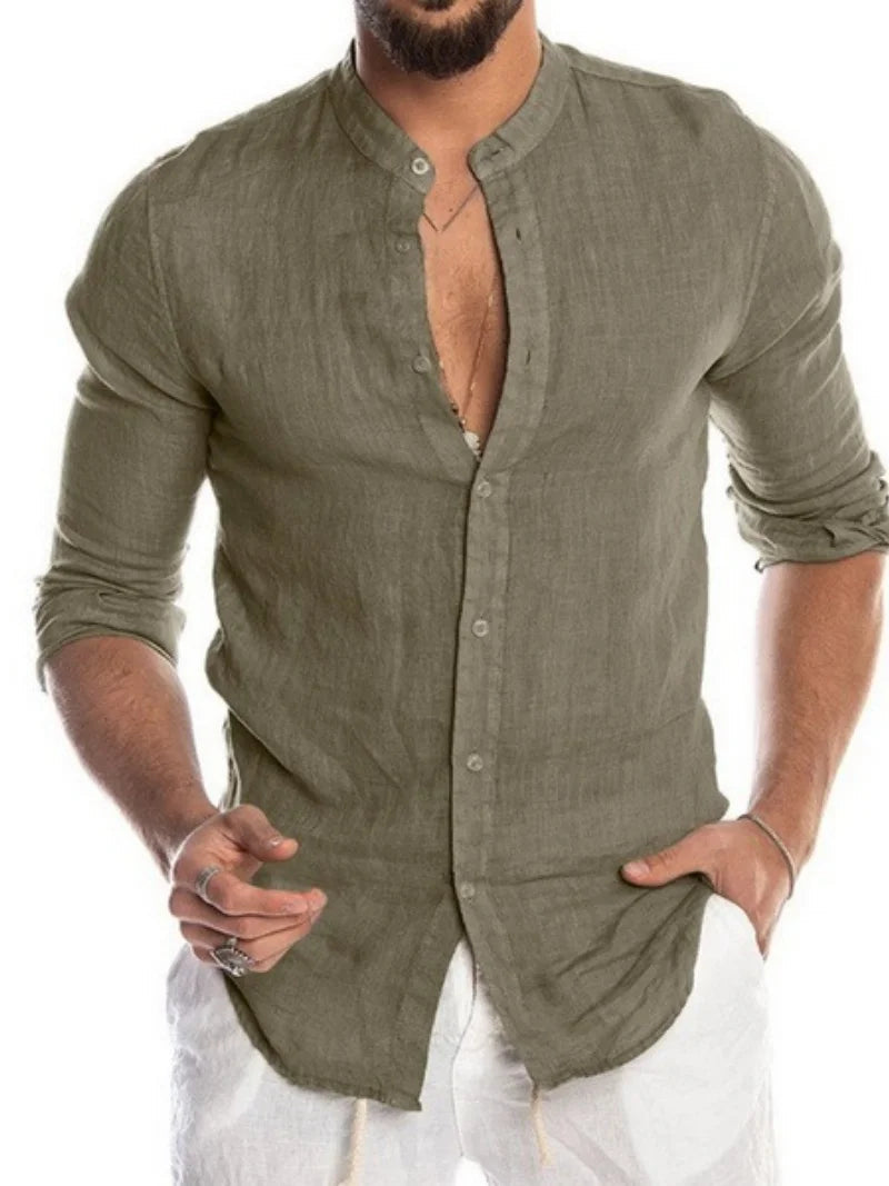 Amalfi Linen Shirt – Breathable Long Sleeve Casual Summer Essential 3