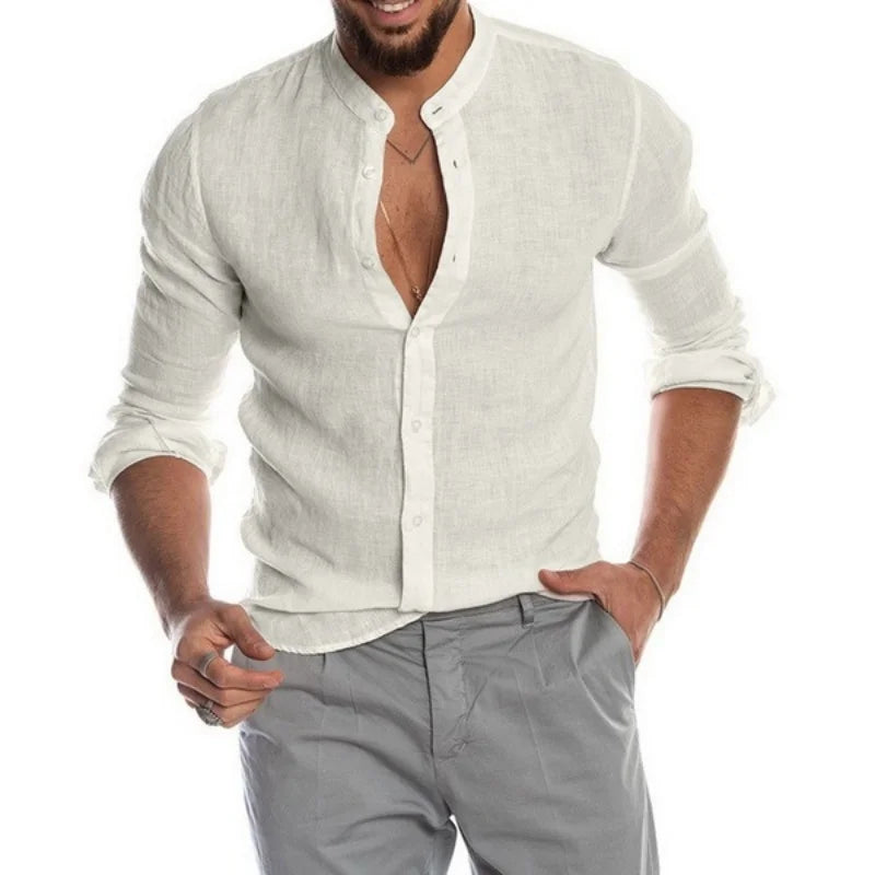 Amalfi Linen Shirt – Breathable Long Sleeve Casual Summer Essential 5