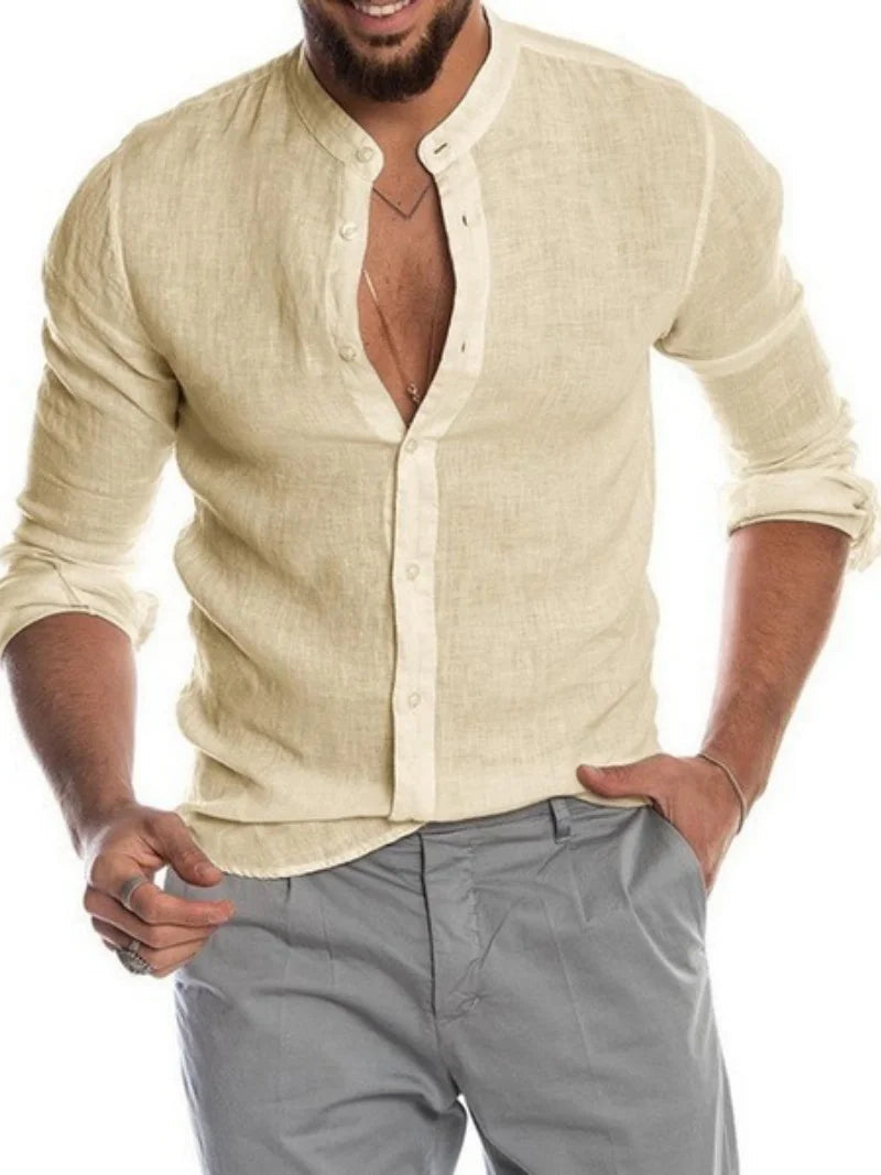 Amalfi Linen Shirt – Breathable Long Sleeve Casual Summer Essential 6