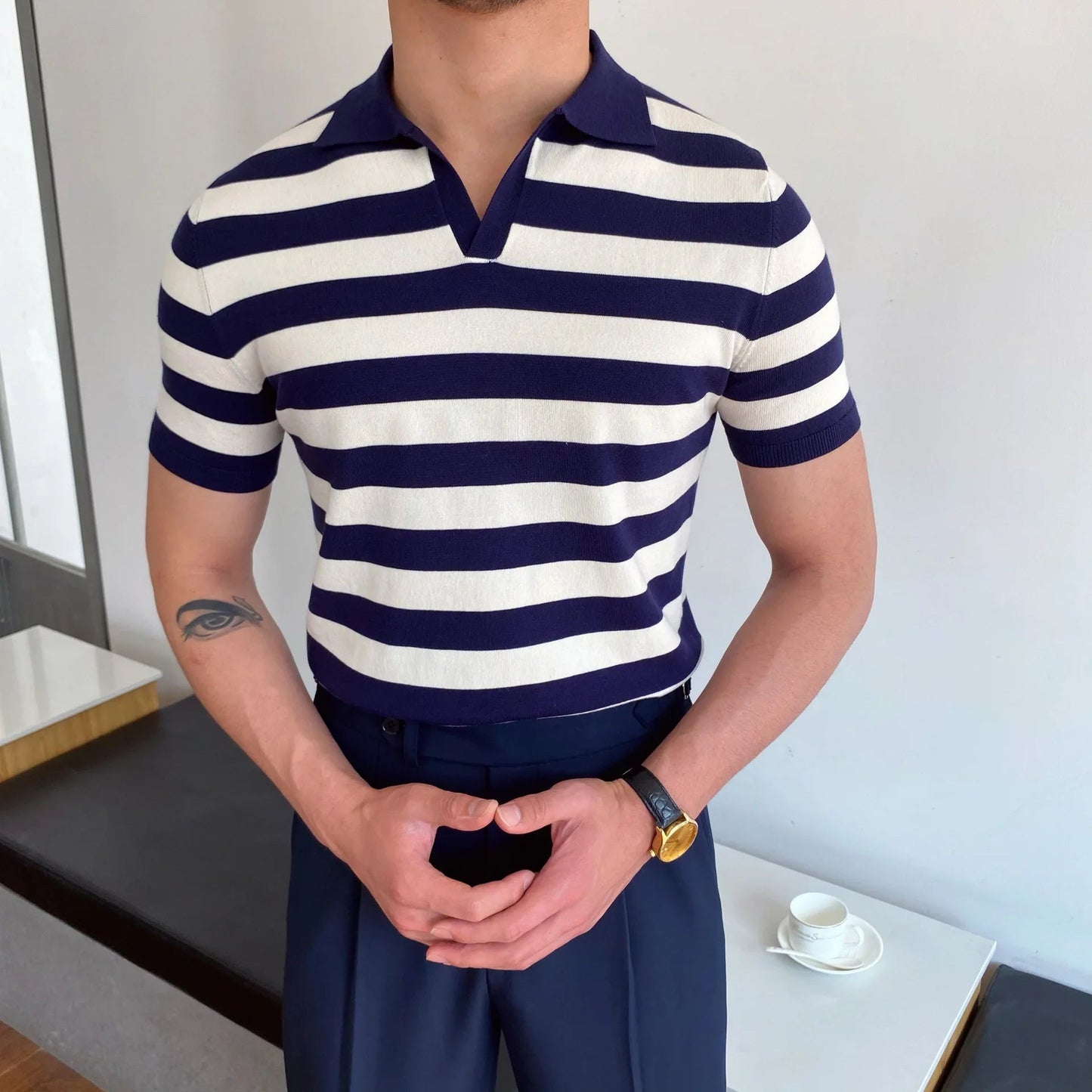 Amalfi Men's Polo Shirt – Slim-Fit Wool Blend for Casual Outings 4