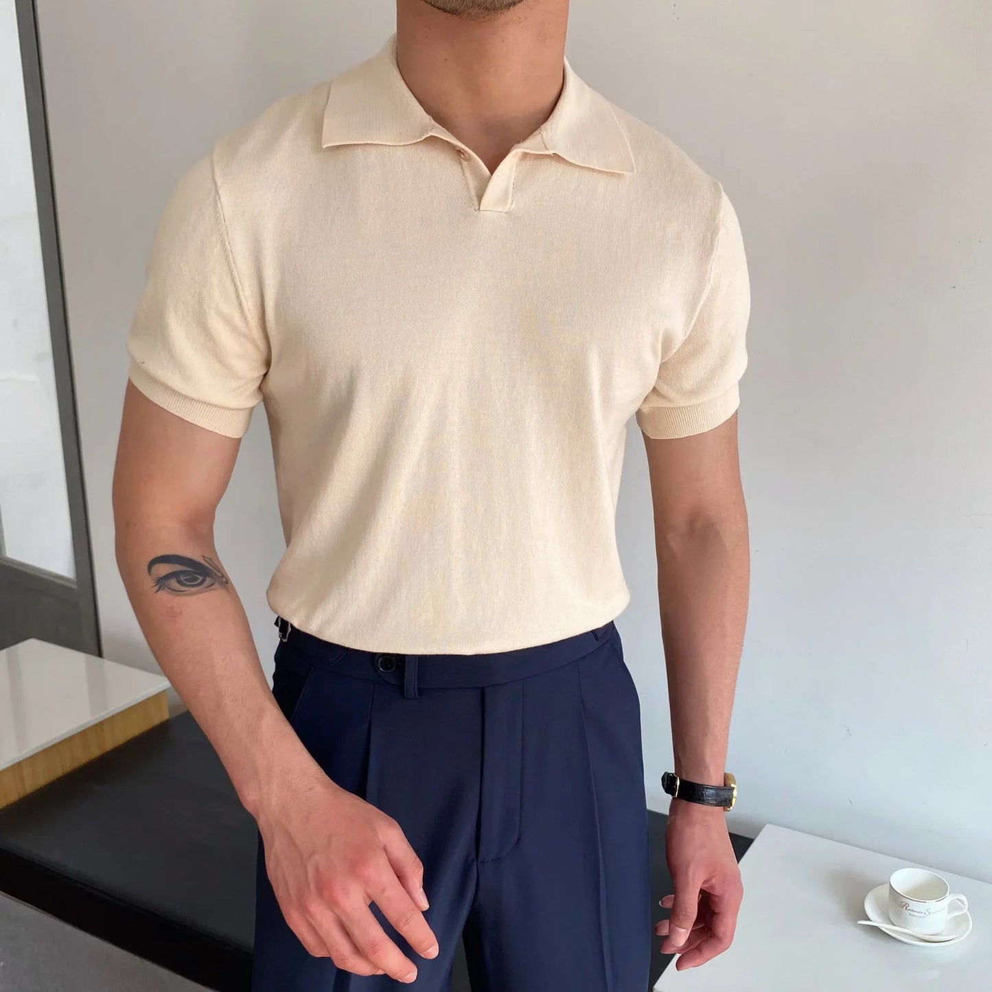 Amalfi Men's Polo Shirt – Slim-Fit Wool Blend for Casual Outings 6