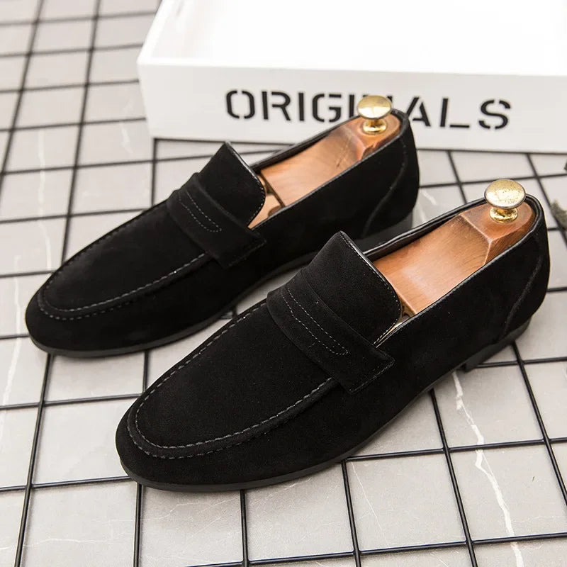 Amalfi Men's Suede Loafers – Sleek Pointed Toe Casual Footwear 0