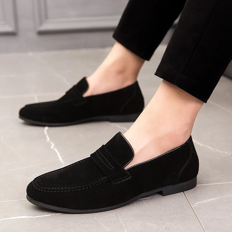 Amalfi Men's Suede Loafers – Sleek Pointed Toe Casual Footwear 1