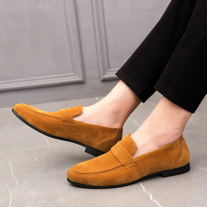Amalfi Men's Suede Loafers – Sleek Pointed Toe Casual Footwear 5