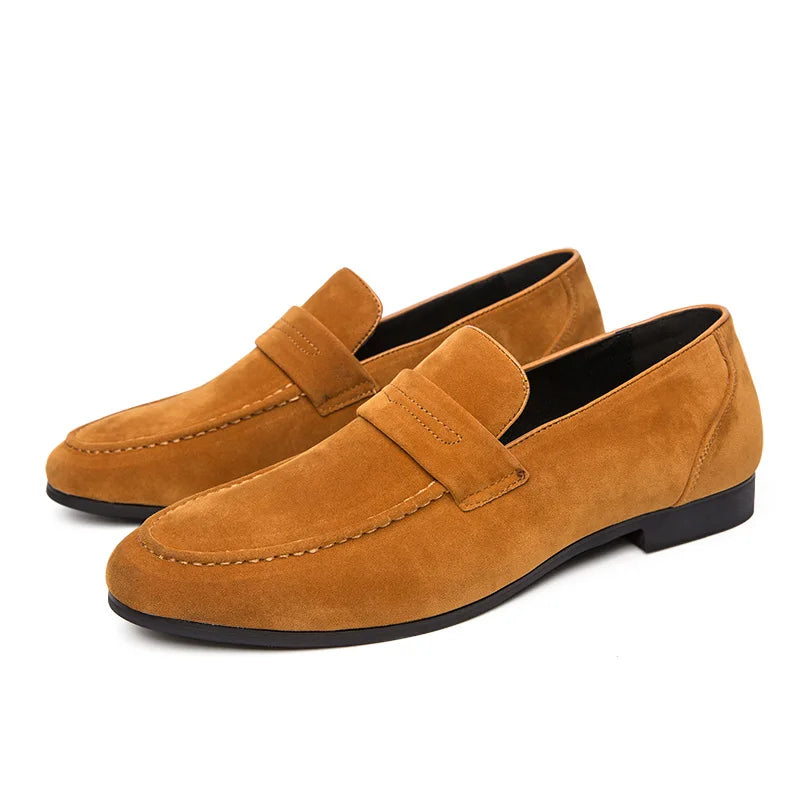 Amalfi Men's Suede Loafers – Sleek Pointed Toe Casual Footwear 6