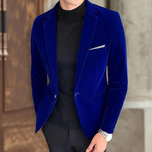 Amalfi Men's Velvet Blazer – Elegant Slim Fit for Versatile Occasions 0
