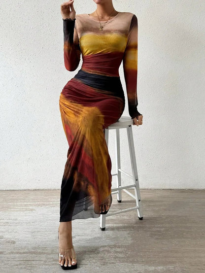 Amalfi Pleated Maxi Dress – Elegant Mesh Design for Special Evening Events 2