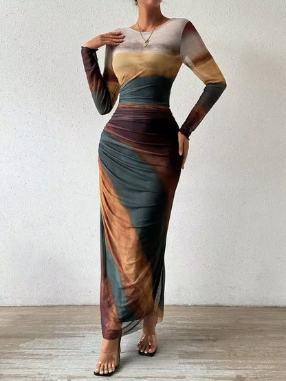 Amalfi Pleated Maxi Dress – Elegant Mesh Design for Special Evening Events 5