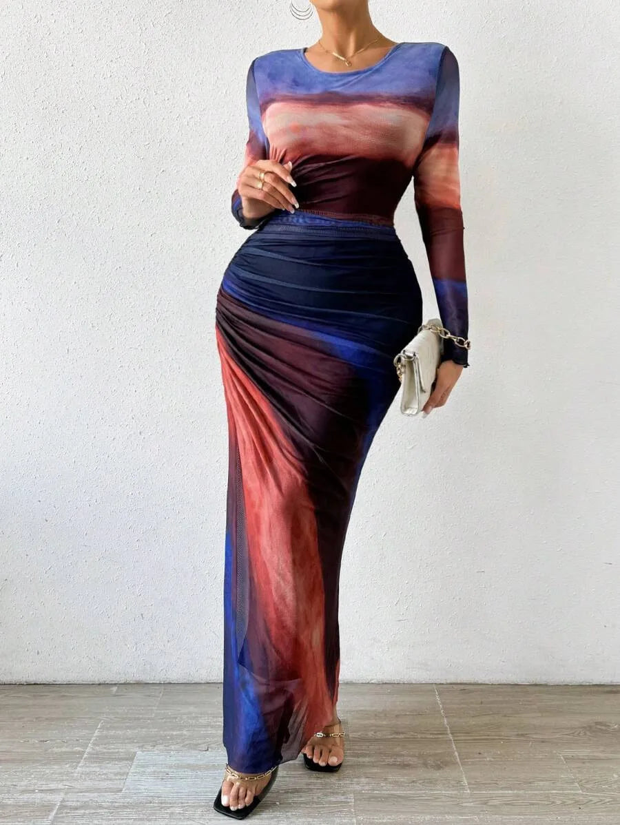 Amalfi Pleated Maxi Dress – Elegant Mesh Design for Special Evening Events 6