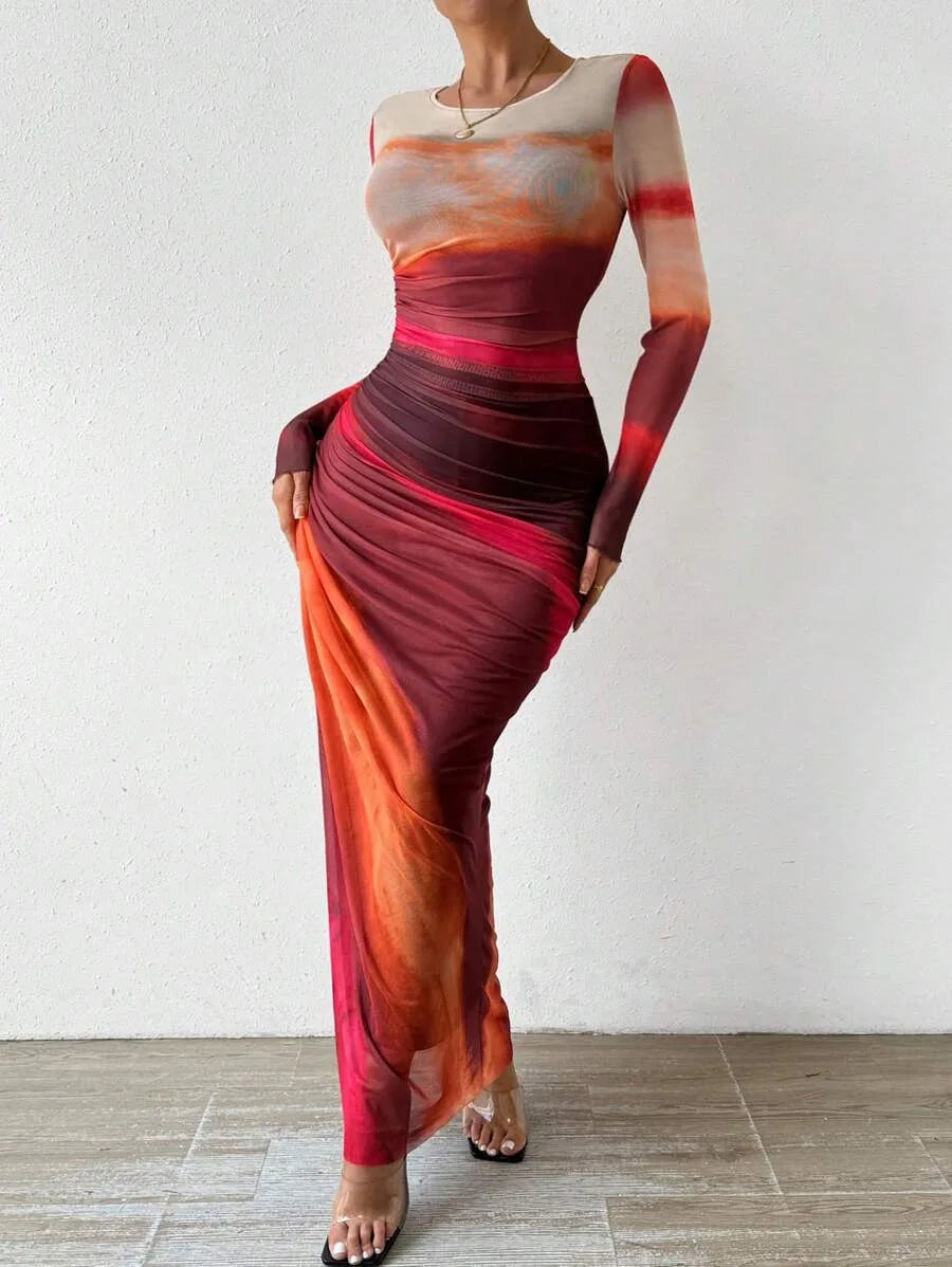 Amalfi Pleated Maxi Dress – Elegant Mesh Design for Special Evening Events 7