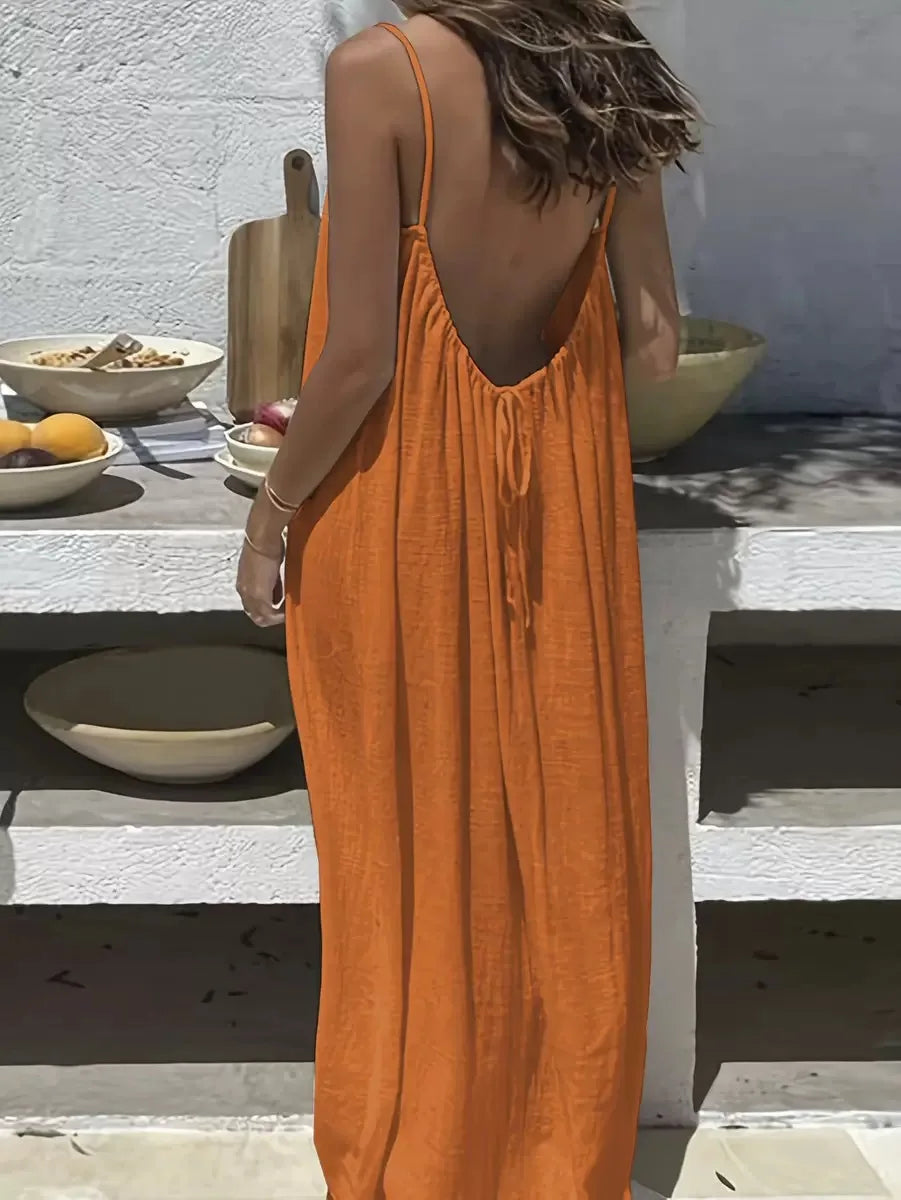 Amalfi Summer Spaghetti Strap Dress – Lightweight Casual Style for Warm Weather 10