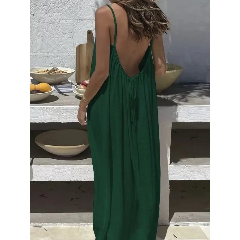 Amalfi Summer Spaghetti Strap Dress – Lightweight Casual Style for Warm Weather 2