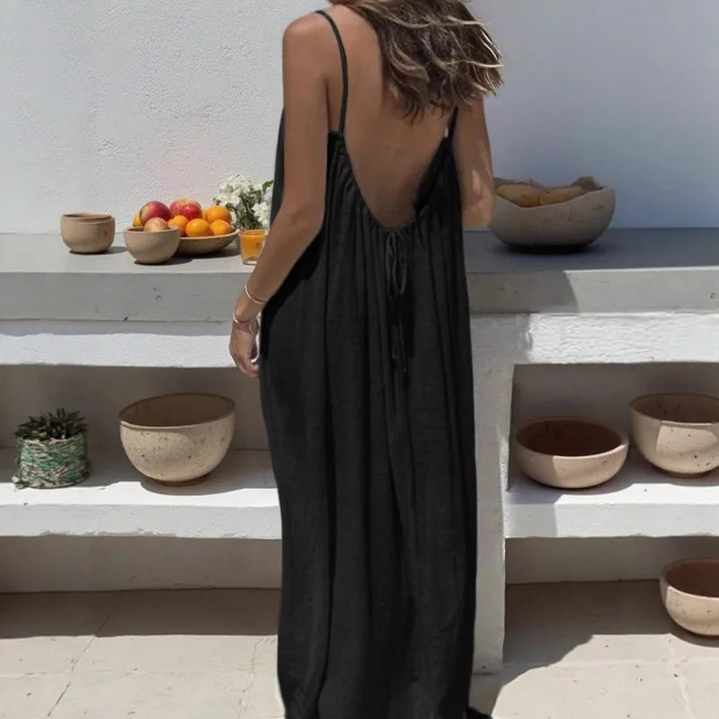 Amalfi Summer Spaghetti Strap Dress – Lightweight Casual Style for Warm Weather 3