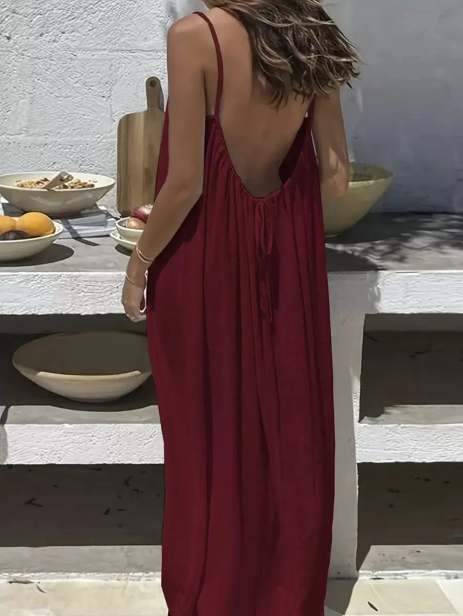 Amalfi Summer Spaghetti Strap Dress – Lightweight Casual Style for Warm Weather 5
