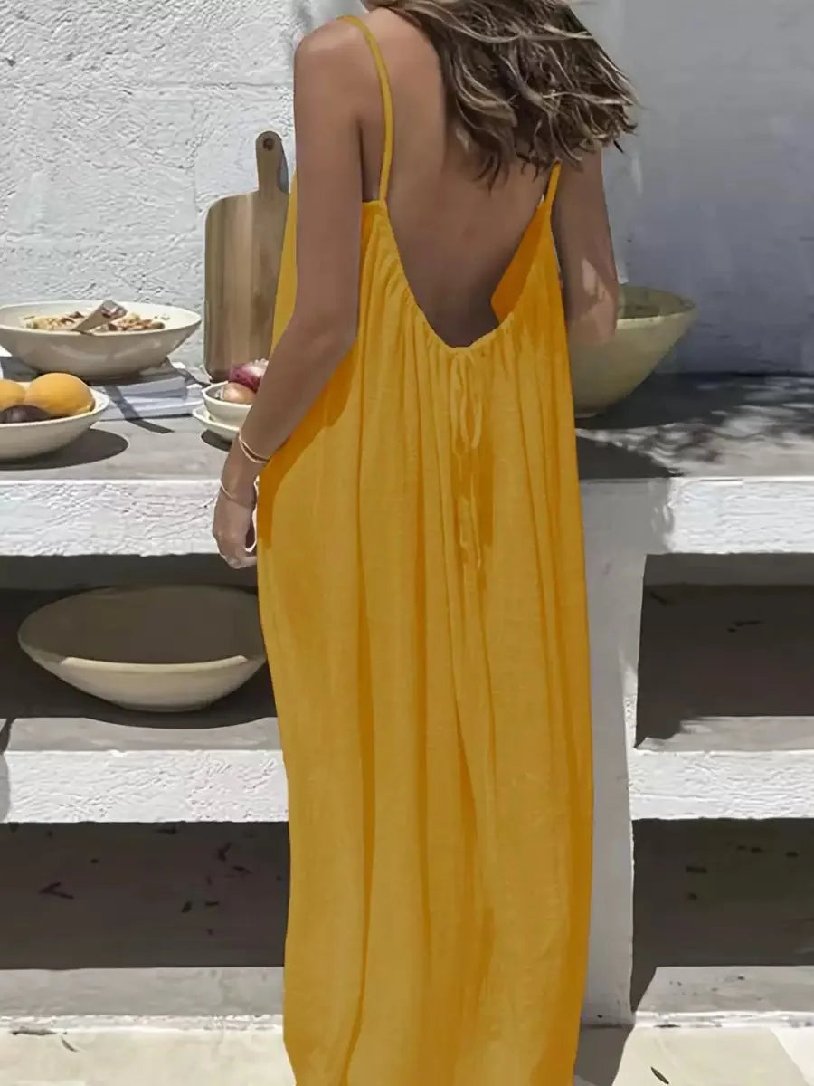 Amalfi Summer Spaghetti Strap Dress – Lightweight Casual Style for Warm Weather 9