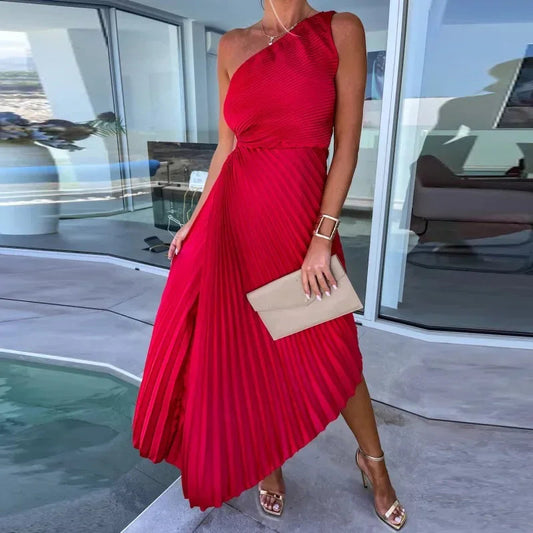 Asymmetric Elegance Dress – Chic One Shoulder Cocktail Design 0