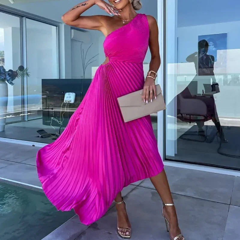 Asymmetric Elegance Dress – Chic One Shoulder Cocktail Design 1