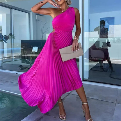 Asymmetric Elegance Dress – Chic One Shoulder Cocktail Design 1