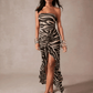 Asymmetrical Zebra Patter Maxi Dress 2