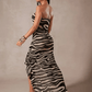 Asymmetrical Zebra Patter Maxi Dress 6
