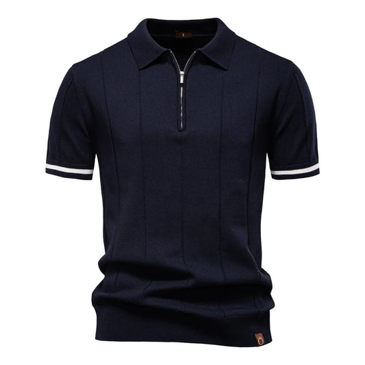 Athletic Men's Polo Shirt – Modern Zipper Design for Casual or Professional Wear 0