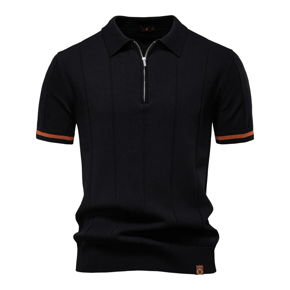 Athletic Men's Polo Shirt – Modern Zipper Design for Casual or Professional Wear 2
