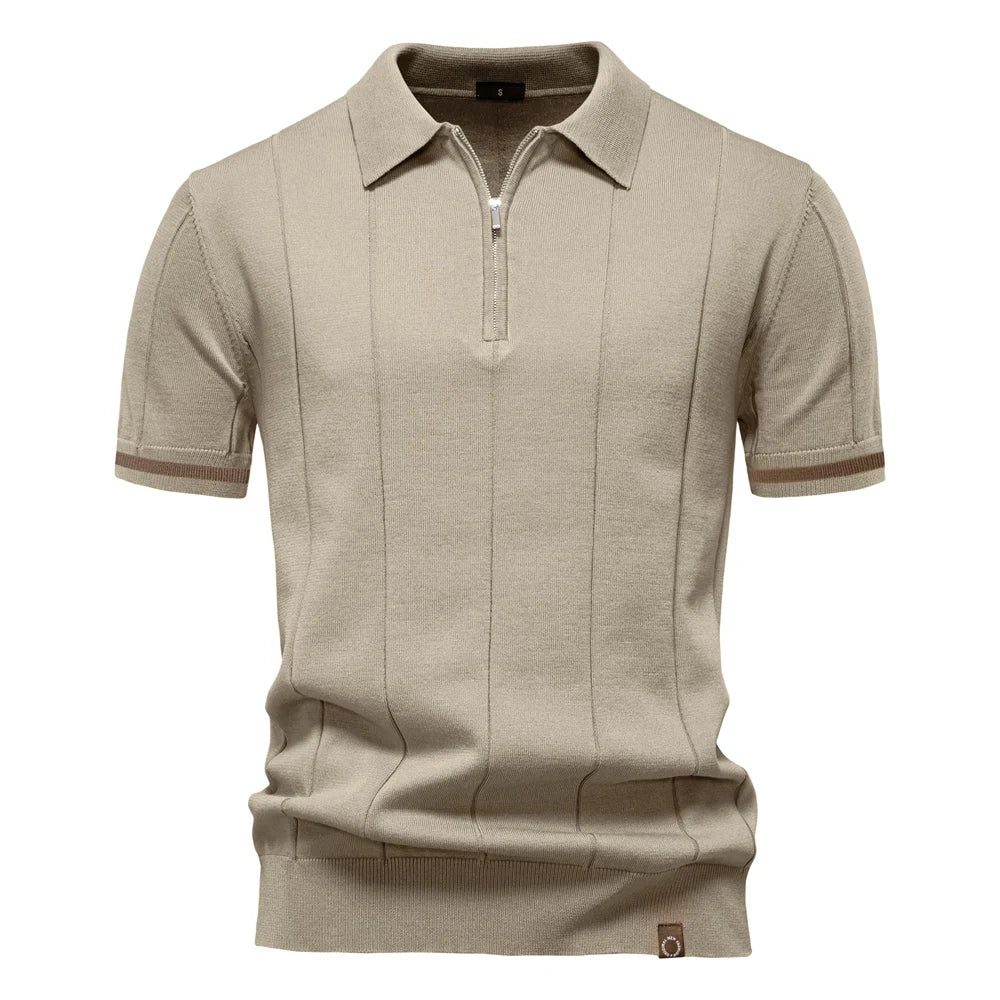 Athletic Men's Polo Shirt – Modern Zipper Design for Casual or Professional Wear 3