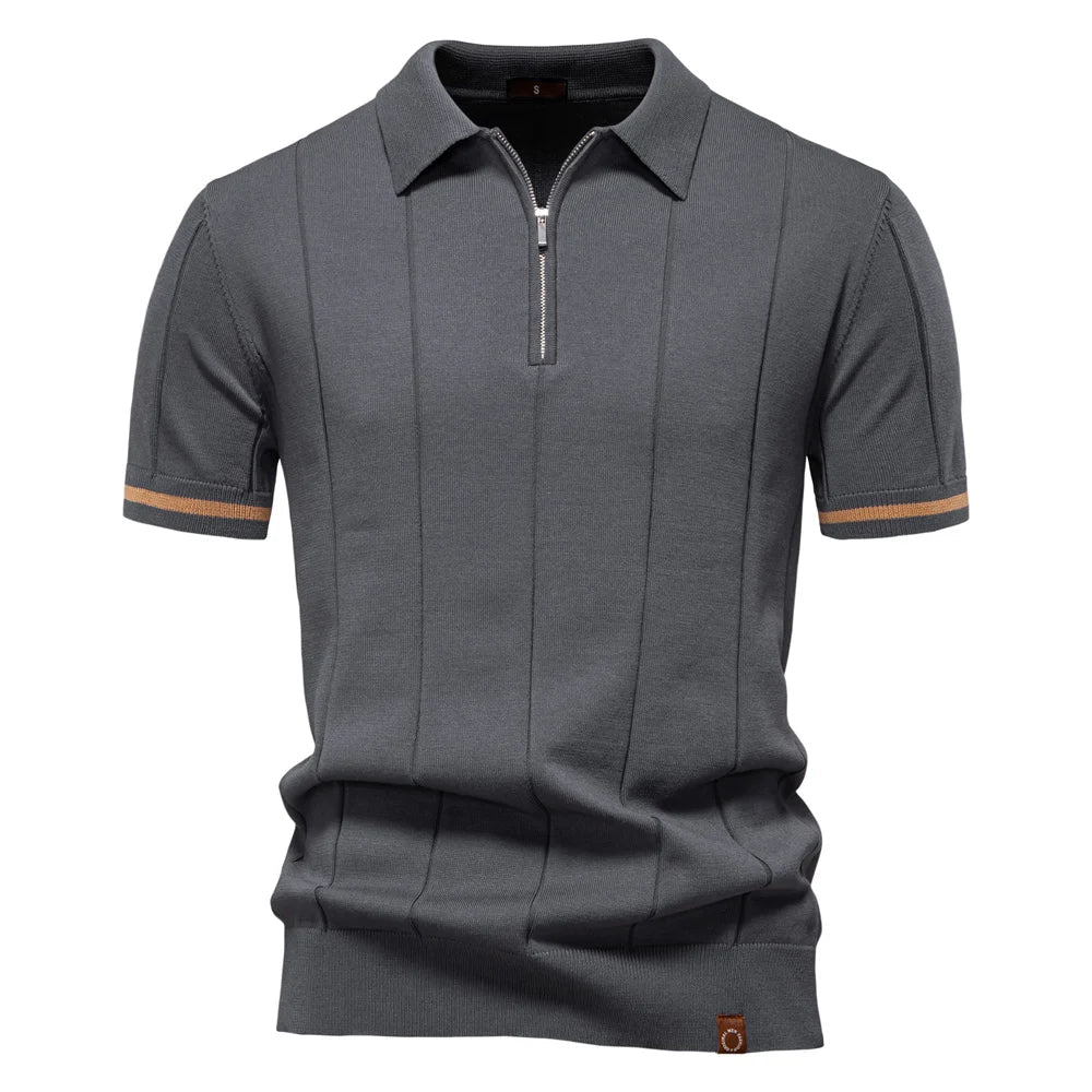 Athletic Men's Polo Shirt – Modern Zipper Design for Casual or Professional Wear 6