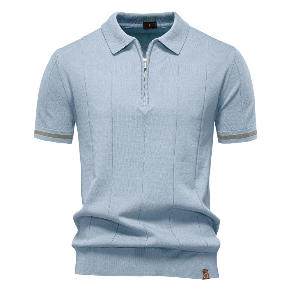 Athletic Men's Polo Shirt – Modern Zipper Design for Casual or Professional Wear 7