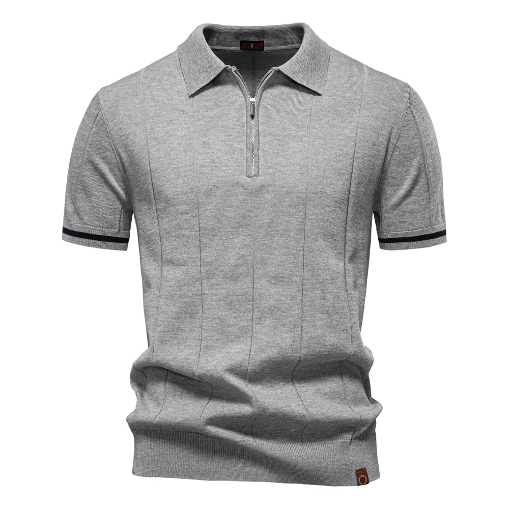 Athletic Men's Polo Shirt – Modern Zipper Design for Casual or Professional Wear 8