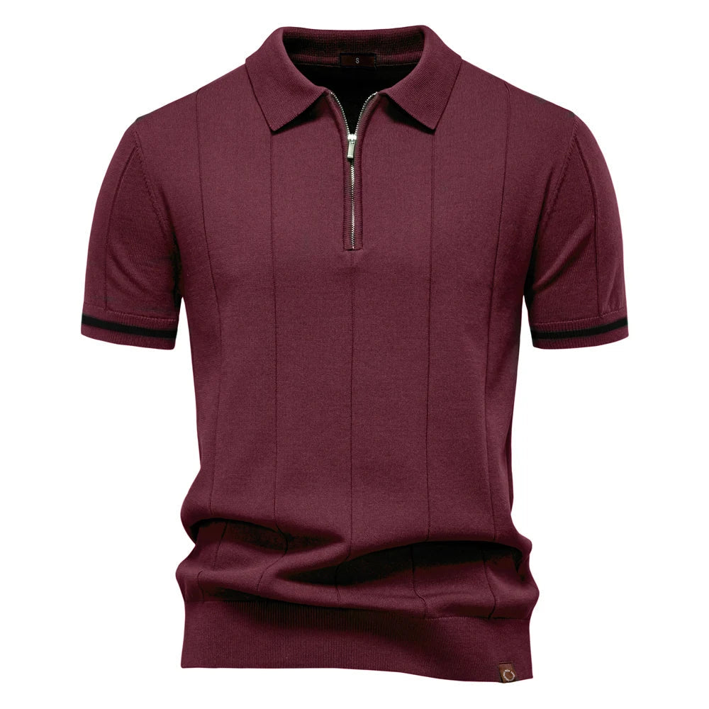 Athletic Men's Polo Shirt – Modern Zipper Design for Casual or Professional Wear 9