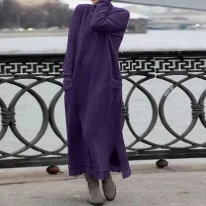 Autumn Maxi Dress – Elegant Loose Fit Hoodie For Stylish Fall Outings 10
