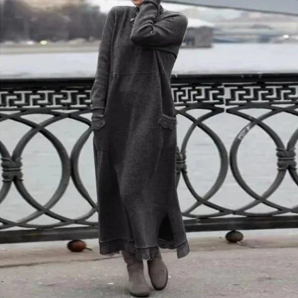 Autumn Maxi Dress – Elegant Loose Fit Hoodie For Stylish Fall Outings 11
