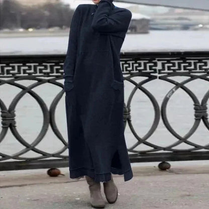 Autumn Maxi Dress – Elegant Loose Fit Hoodie For Stylish Fall Outings 12