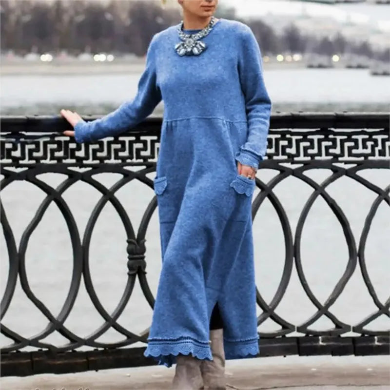 Autumn Maxi Dress – Elegant Loose Fit Hoodie For Stylish Fall Outings 4