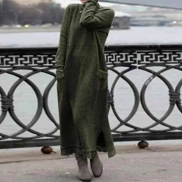 Autumn Maxi Dress – Elegant Loose Fit Hoodie For Stylish Fall Outings 7